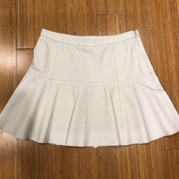 Joie Dresses & Skirts - Joie Lambskin White Mini Skirt XS Flare $525